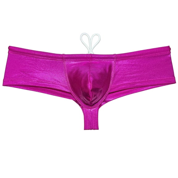 Botmois Men Pouch Drawstring Bathing Swimsuit Swimsuits Board Surf Trunks Bikini Swimming Boxer Briefs Fresh Pink XL