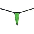 thumbnail image 1 of Botmois Men See-through Minimal Coverage Underwear Micro String Thong Tangas Slim Pouch Hipster Light Green L, 1 of 3
