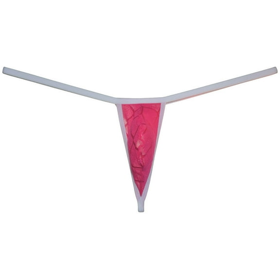 Botmois Men See-through Minimal Coverage Underwear Micro String Thong Tangas Slim Pouch Hipster Pink M