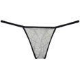 thumbnail image 1 of Botmois Men See-throuhg Lace Thong Pouch Sports Tangas Hipster T-back Underwear White L, 1 of 3