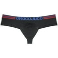 thumbnail image 1 of Botmois Men Solid Cheeky Boxers Thong Pouch Brazilain Bikini 1/3 Rear Coverage Briefs Underwear Black M, 1 of 3