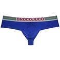 thumbnail image 1 of Botmois Men Solid Cheeky Boxers Thong Pouch Brazilain Bikini 1/3 Rear Coverage Briefs Underwear Blue M, 1 of 3