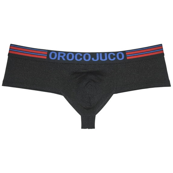 Botmois Men Solid Cheeky Boxers Underpants Pouch Brazilain Bikini 1/2 Rear Coverage Briefs Underwear Yellow L Black M
