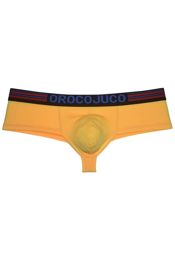 Men Solid Cheeky Boxers Underpants Pouch Brazilain Bikini 1/2 Rear Coverage Briefs Underwear Yellow L Yellow L