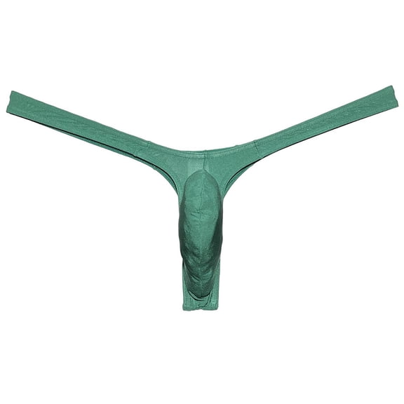 Botmois Men Solid Gloss Boxer Briefs Underwear Pouch Bikini Shorts 1/2 Buttocks Navy Blue L