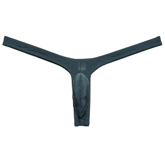 Botmois Men Solid Gloss Boxer Briefs Underwear Pouch Bikini Shorts 1/2 Buttocks White L