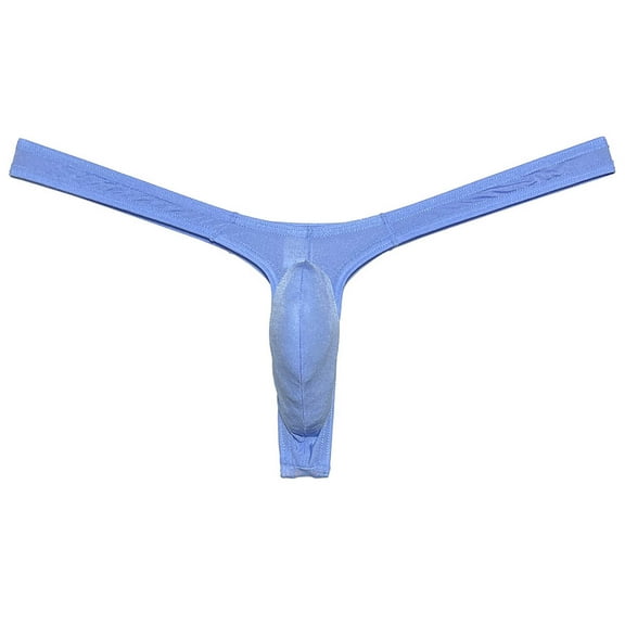 Botmois Men Solid Gloss Boxer Briefs Underwear Pouch Bikini Shorts 1/2 Buttocks White M