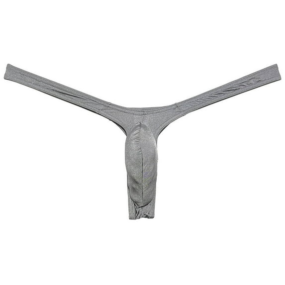 Botmois Men Solid Gloss Boxer Briefs Underwear Pouch Bikini Shorts 1/2 Buttocks White XL