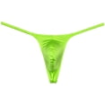 thumbnail image 1 of Botmois Men Solid Low Rise Underwear Tangas Mini Touch Feeling Slim Pouch T-Back Silk Shiny Thong Apple Green XL, 1 of 3