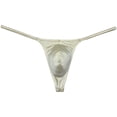 thumbnail image 1 of Botmois Men Solid Low Rise Underwear Tangas Mini Touch Feeling Slim Pouch T-Back Silk Shiny Thong Flesh XL, 1 of 3