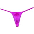 thumbnail image 1 of Botmois Men Solid Low Rise Underwear Tangas Mini Touch Feeling Slim Pouch T-Back Silk Shiny Thong Hot Pink M, 1 of 3
