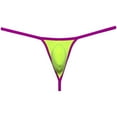 thumbnail image 1 of Botmois Men Solid Spandex Bikini Thong Male Pouch Tangas Underwear T-back Jockstrap T-Back Apple Green M, 1 of 3