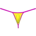 thumbnail image 1 of Botmois Men Solid Spandex Bikini Thong Male Pouch Tangas Underwear T-back Jockstrap T-Back Yellow M, 1 of 3