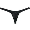 thumbnail image 1 of Botmois Men Solid Spandex Comfy Micro Pouch Thongs Sexy Bikini Tangas Guy String Swimwear Enhanced Pouch Skin Underpants Black L, 1 of 3