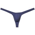 thumbnail image 1 of Botmois Men Solid Spandex Comfy Micro Pouch Thongs Sexy Bikini Tangas Guy String Swimwear Enhanced Pouch Skin Underpants Navy Blue M, 1 of 3