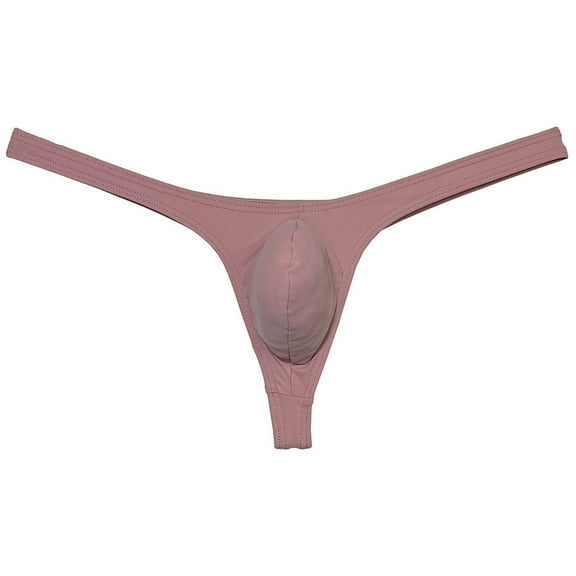 Botmois Men Solid Spandex Comfy Micro Pouch Thongs Sexy Bikini Tangas Guy String Swimwear Enhanced Pouch Skin Underpants Seashell Pink M