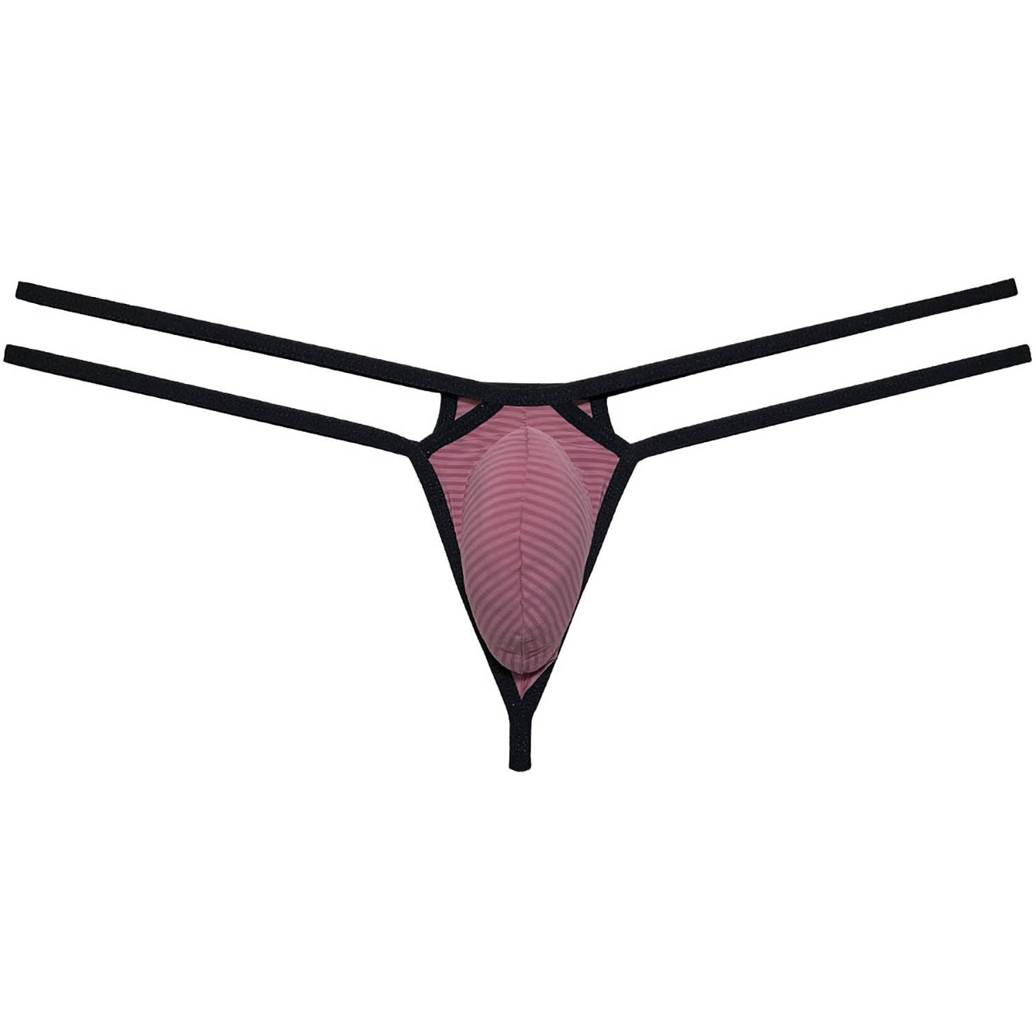 Botmois Men Underwear Double Belt Bikini Lingerie Thong Silk Soft Pouch ...