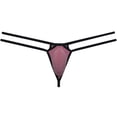 thumbnail image 1 of Botmois Men Underwear Double Belt Bikini Lingerie Thong Silk Soft Pouch T-back G-string Tangas Dark Watermelon Red XL, 1 of 3