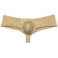 thumbnail image 1 of Botmois Men Wet Look Brazilian Bikini Underwear Cheek Underpant Pouch Briefs Hipster Trunks Gold L, 1 of 3