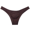 thumbnail image 1 of Botmois Men's Briefs Yoga Spandex Elastic Thongs Ultrathin Tangas Low-rise Hipster Underwear Coffe M, 1 of 3