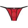 thumbnail image 1 of Botmois Men's Ice Silk Bulge Pouch Bikini Briefs Underwear Sports Ultra Thin Underpants Low Waist Bikini Hombre Linge Red L, 1 of 3
