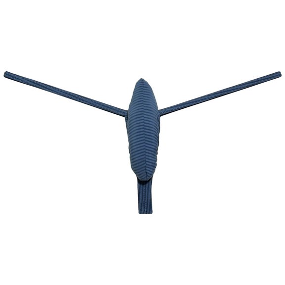 Botmois Men's Ice Silk T-backUnderwear Enhance Pouch Cotton Mini Bikini Thong Push-out G-string Dark Sage Green M