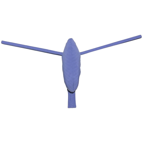 Botmois Men's Ice Silk T-backUnderwear Enhance Pouch Cotton Mini Bikini Thong Push-out G-string Gray M