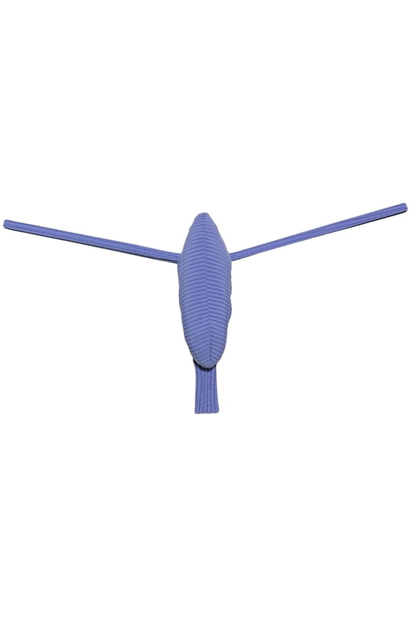 Men's Ice Silk T-backUnderwear Enhance Pouch Cotton Mini Bikini Thong Push-out G-string Gray M