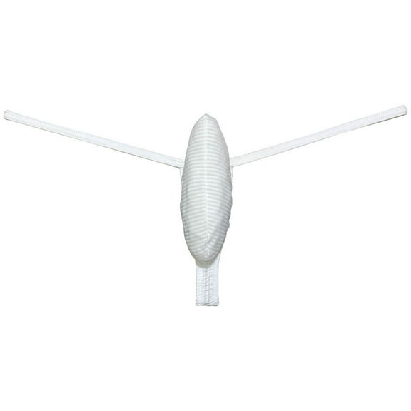 Botmois Men's Ice Silk T-backUnderwear Enhance Pouch Cotton Mini Bikini Thong Push-out G-string White L