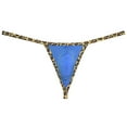 thumbnail image 1 of Botmois Men's Leopard Bordered Underwear Soft Thin Ice Silk Hipster G-string Micro Thong Blue XL, 1 of 3