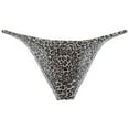 thumbnail image 1 of Botmois Men's Leopard Mini Bikini Briefs Cheeky Thongs Ultrathin Tangas Soft Low-rise Hipsters Comfortable Micro Bottoms Underwear Black Leopard M, 1 of 3