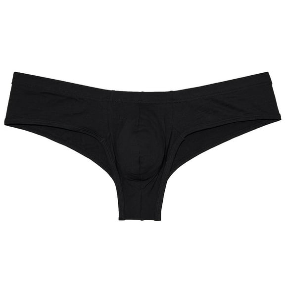 Botmois Men's Mini Bikini Briefs Solid Thongs Ultrathin Tangas Soft Low-rise Hipsters Comfortable Micro Bottoms Underwear Black X