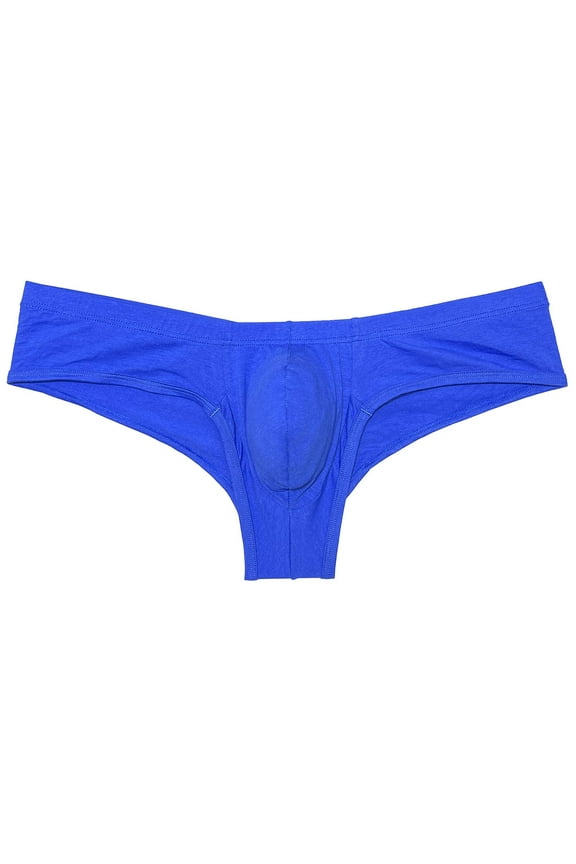 Men's Mini Bikini Briefs Solid Thongs Ultrathin Tangas Soft Low-rise Hipsters Comfortable Micro Bottoms Underwear BlueM