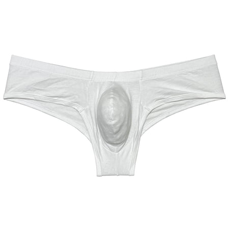 Botmois Men's Mini Bikini Briefs Solid Thongs Ultrathin Tangas Soft Low-rise Hipsters Comfortable Micro Bottoms Underwear White M