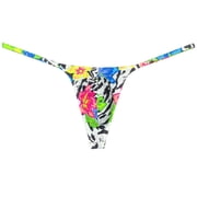 Botmois Mens Print Tongs Pouch Bikini Tangas Mini Bottom Briefs Elastic Cheeky G-strings Soft Ultrathin Underpants Low-rise Micro Boyshorts Comfortable Underwear Tiger Stripe M