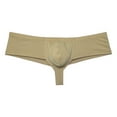 thumbnail image 1 of Botmois Men's Solid Boxer Briefs Microhalf hip Bottom Briefs Spandex Cheeky Pouch Bikini Tangas Jockstrap Boyshort Underwear Camel M, 1 of 3