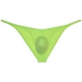 thumbnail image 1 of Botmois Men's Solid Ice Silk Bikini Underpants Sexy Micro Briefs Posing Comfy Lingerie Jockstrap AppleGreen M, 1 of 3