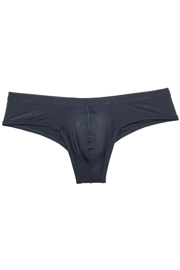 Men's Solid Spandex Comfy Pouch Soft Bikini Briefs Trunks Bulge Enhancing Underwear Panties Black L