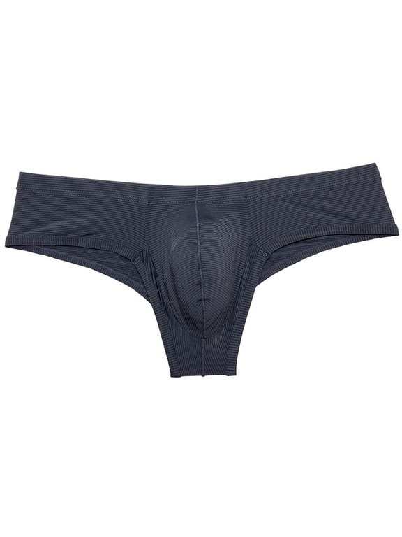 Men's Solid Spandex Comfy Pouch Soft Bikini Briefs Trunks Bulge Enhancing Underwear Panties Black XL