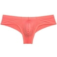 thumbnail image 1 of Botmois Men's Solid Spandex Comfy Pouch Soft Bikini Briefs Trunks Bulge Enhancing Underwear Panties Watermelon Red XL, 1 of 3