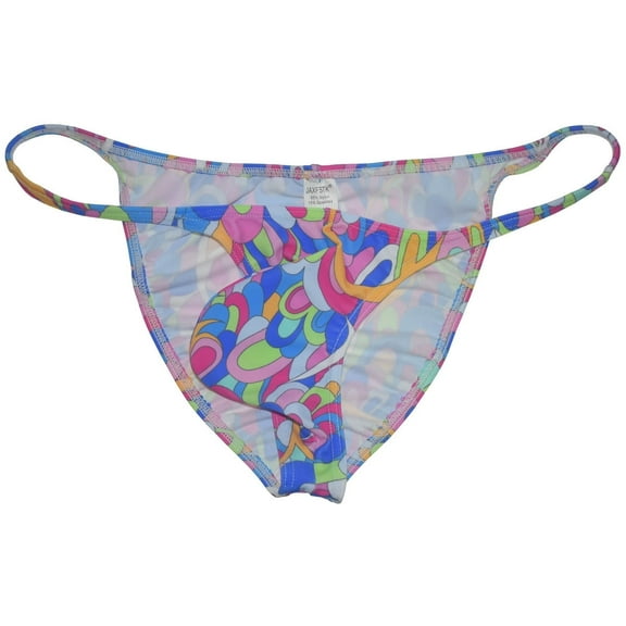 Botmois Men's Spandex Swim Briefs U-Convex Pouch Bikini Bottoms Swimwear Cheeky Bathing Swimsuit Underwear Enhance Hipster Thong Underpants Lingerie Small Arc Stripe X