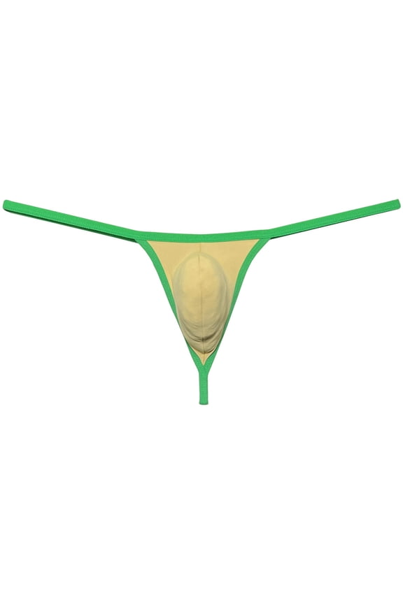 Men's Thong Solid Bikini Mini Bottom Briefs Spandex Pouch Micro Tangas T-back Jockstrap Underwear Camel M