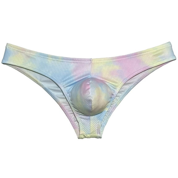 Botmois Men's Thongs Print Mini Bikini G-String Ultrathin Tangas Soft Low-rise Micro Briefs Comfortable T-Back Underwear Dream Color M