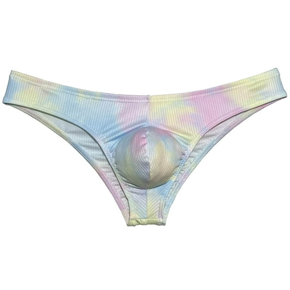 Botmois Men's Thongs Print Mini Bikini G-String Ultrathin Tangas Soft Low-rise Micro Briefs Comfortable T-Back Underwear Dream Color M