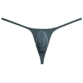 thumbnail image 1 of Botmois Mens Minimum Coverage T-back Pouch Enhancing Thong Shiny Bikini Bulge Pouch Underwear Black Green L, 1 of 3
