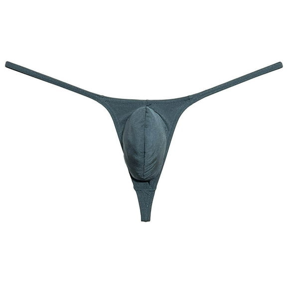 Botmois Mens Minimum Coverage T-back Pouch Enhancing Thong Shiny Bikini Bulge Pouch Underwear Black Green L