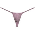 thumbnail image 1 of Botmois Mens Minimum Coverage T-back Pouch Enhancing Thong Shiny Bikini Bulge Pouch Underwear Light Brown M, 1 of 3