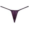 thumbnail image 1 of Botmois Mens Minimum Coverage T-back Pouch Enhancing Thong Shiny Bikini Bulge Pouch Underwear Purple L, 1 of 3