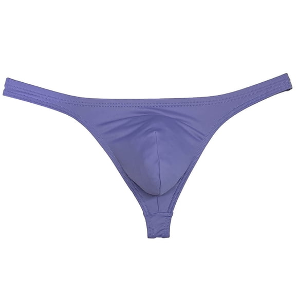 Botmois Mens Solid Nylon Enhance Pouch Jokstrap Bikin Thongs Underwear T-back Low-Waist Tangas Male Lingerie Swimwear G-String Dark Green Blue Gray L