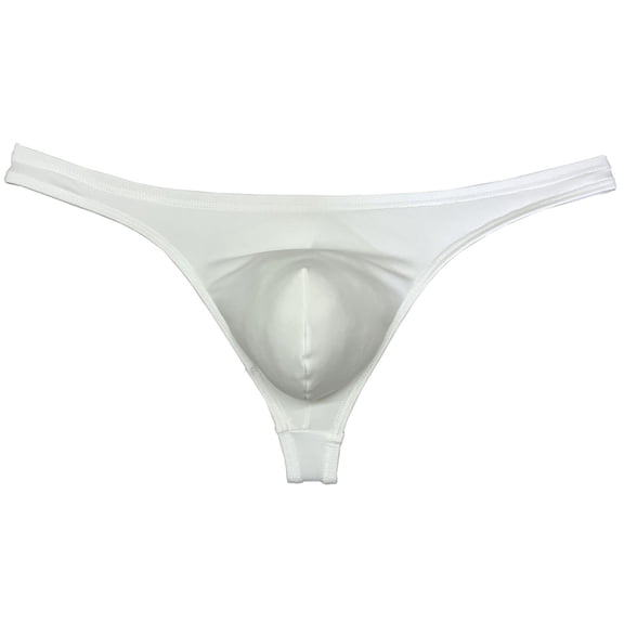 Botmois Mens Solid Nylon Enhance Pouch Jokstrap Bikin Thongs Underwear T-back Low-Waist Tangas Male Lingerie Swimwear G-String Dark Green White L